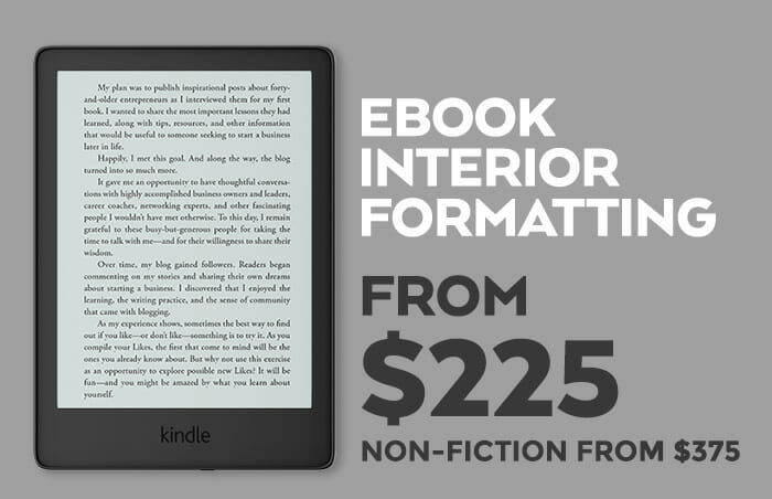 Ebook Formatting from $225
